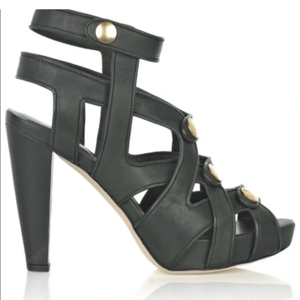 🪷5 for $25🪷  Loeffler Randall Kiera Strappy Platform Heels in Army Green